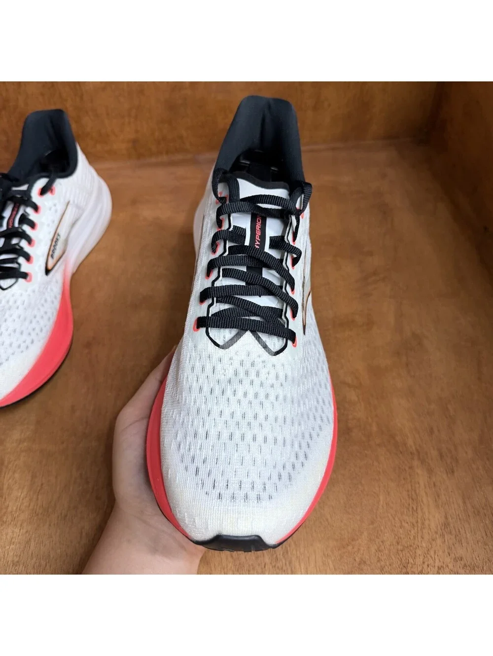 Brooks Hyperion Shoes Mens 11.5 D White Fiery Coral Running Sneakers 1104071D497